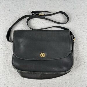 Vintage Coach City Bag Black Leather 9790 Handbag Purse Crossbody W/ Dust Bag